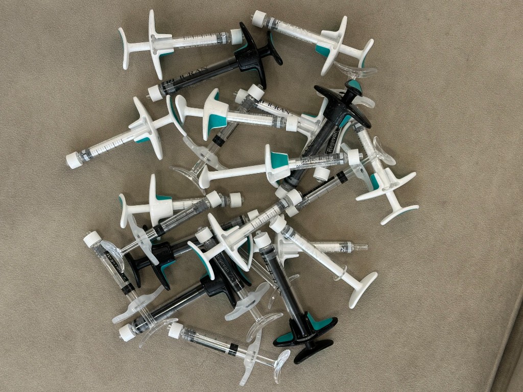 Used Rejuran syringes photographed at Tune Clinic